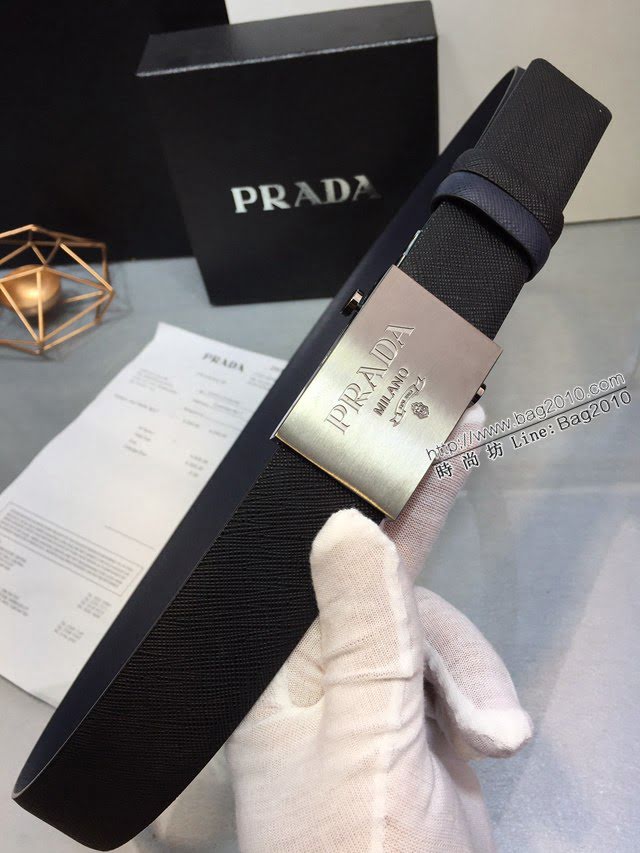 PRADA男士皮帶 普拉達經典Prada標識雙面穿腰帶  jjp2061